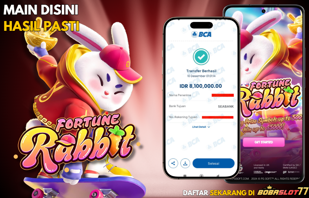 Selamat kepada user id : rok*****5 Wede Rp 8.100.000 di Game FORTUNE RABBIT PG SOFT Cair Gk Sampe 1 Menit! Menang Mudah di Bobaslot77
